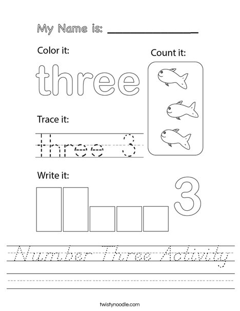 Number 3 Activity Worksheet