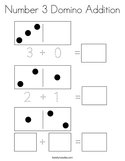 Number 3 Domino Addition Coloring Page