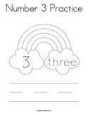 Number 3 Practice Coloring Page