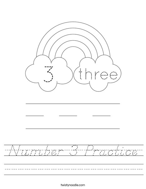 Number 3 Practice Worksheet