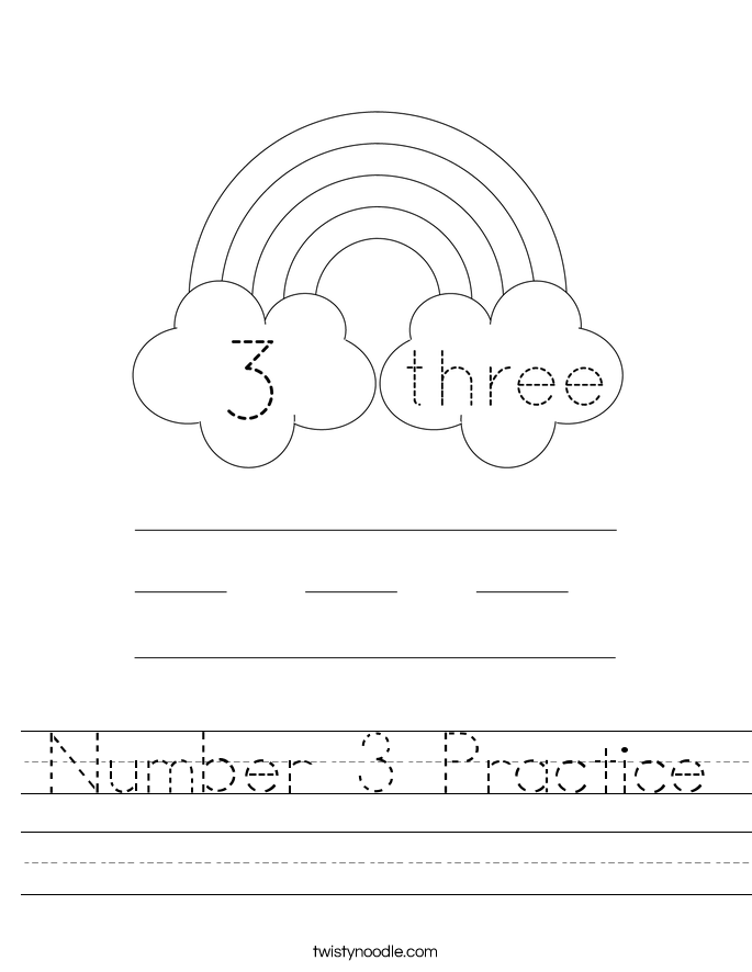 Number 3 Practice Worksheet
