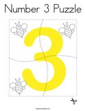 Number 3 Puzzle Coloring Page