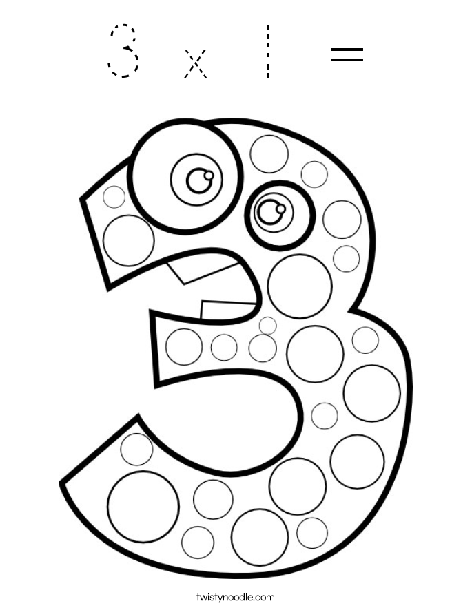 3 x 1 = Coloring Page