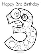 Happy 3rd Birthday Coloring Page