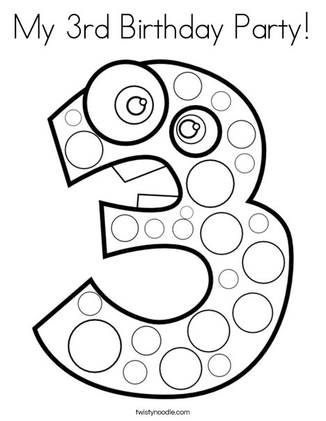 Number 3 Coloring Page