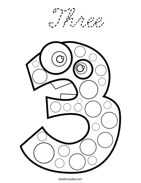 Number 3 Coloring Page