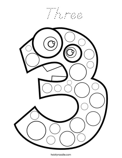 Number 3 Coloring Page