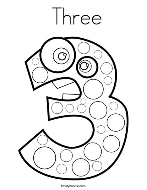 Number 3 Coloring Page