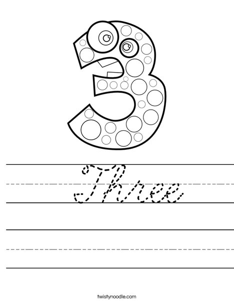 Number 3 Worksheet