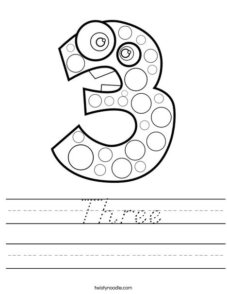 Number 3 Worksheet