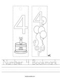 Number 4 Bookmark Worksheet