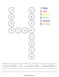 Number 4 Color by Number Worksheet