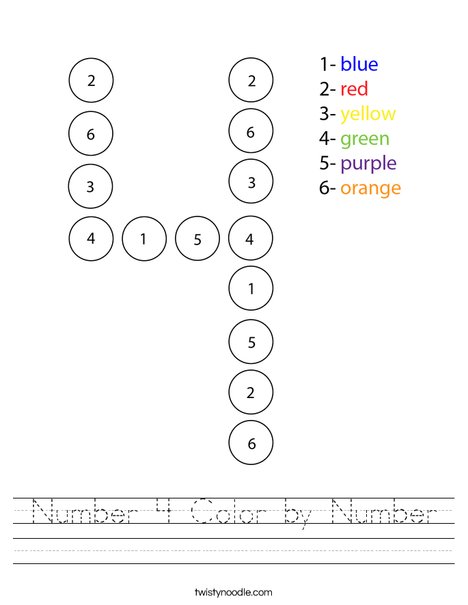 one two three four five Worksheet - Twisty Noodle