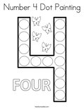 Number 4 Dot Painting Coloring Page