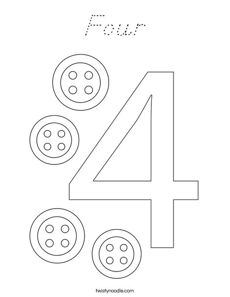 Number 4 Coloring Page