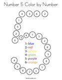 Number 5 Color by Number Coloring Page