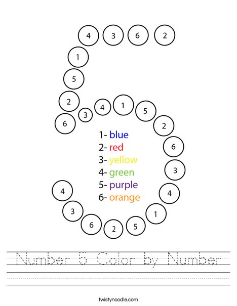 Number 5 Color by Number Worksheet