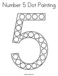 Number 5 Dot Painting Coloring Page