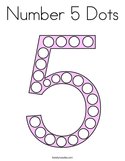 Number 5 Dots Coloring Page