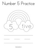 Number 5 Practice Coloring Page