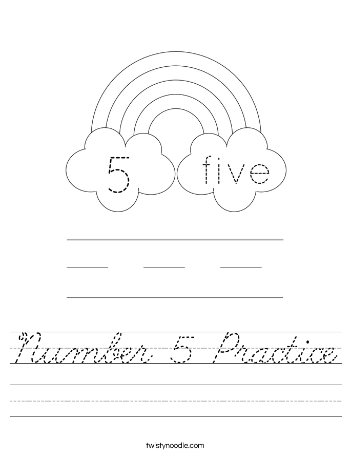 Number 5 Practice Worksheet