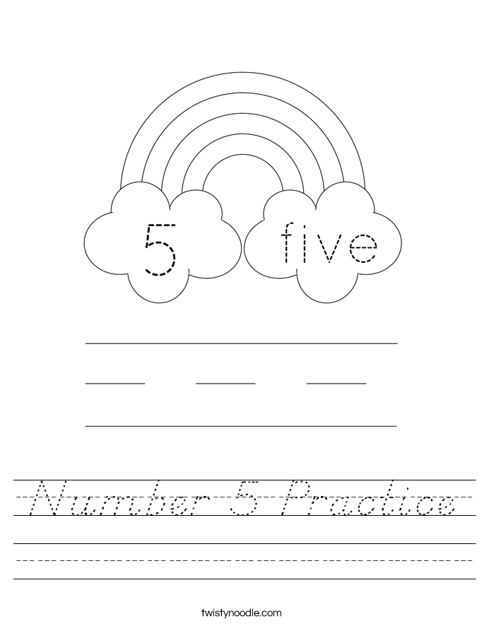 Number 5 Practice Worksheet