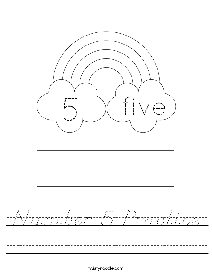 Number 5 Practice Worksheet D #39 Nealian Twisty Noodle Number 5 Practice Worksheet D #39 Nealian Twisty Noodle