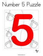 Number 5 Puzzle Coloring Page