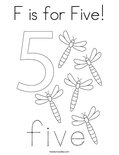 F is for Five! Coloring Page
