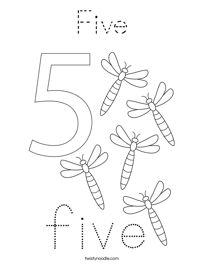 Five Coloring Page