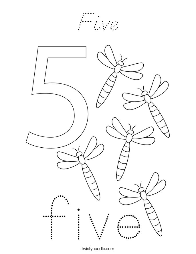 Five Coloring Page