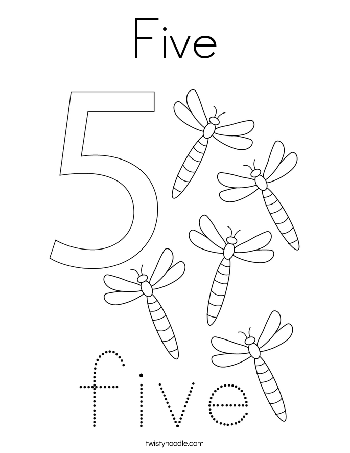 Five Coloring Page