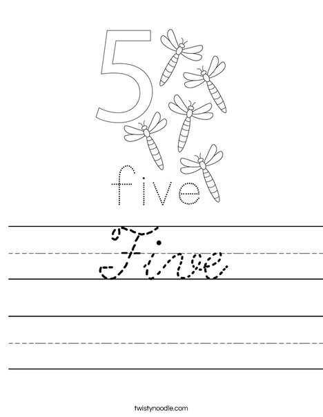 Number 5 Worksheet