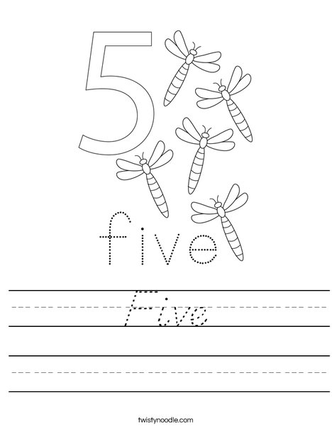 Number 5 Worksheet