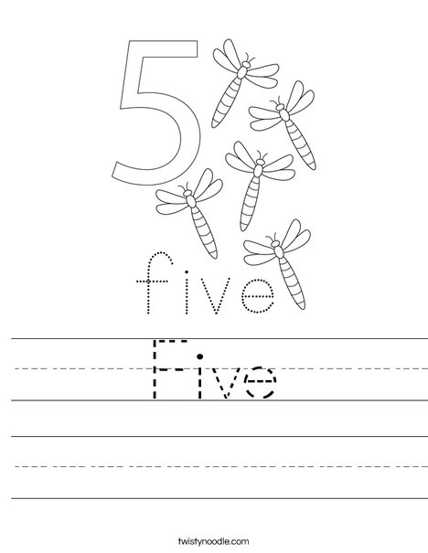 Number 5 Worksheet