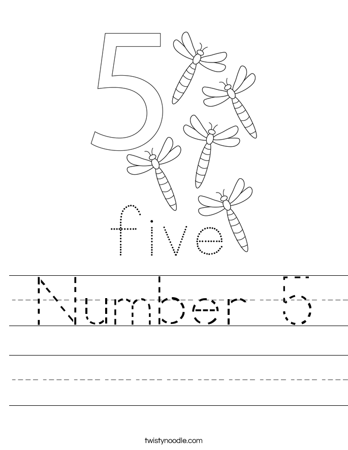 Number 5 Worksheet