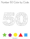 Number 50 Color by Code Coloring Page