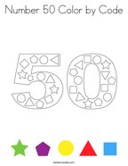 Number 50 Color by Code Coloring Page
