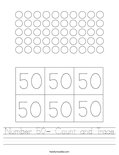 Number 50- Count and Trace Worksheet