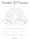 Number 50 Practice Coloring Page