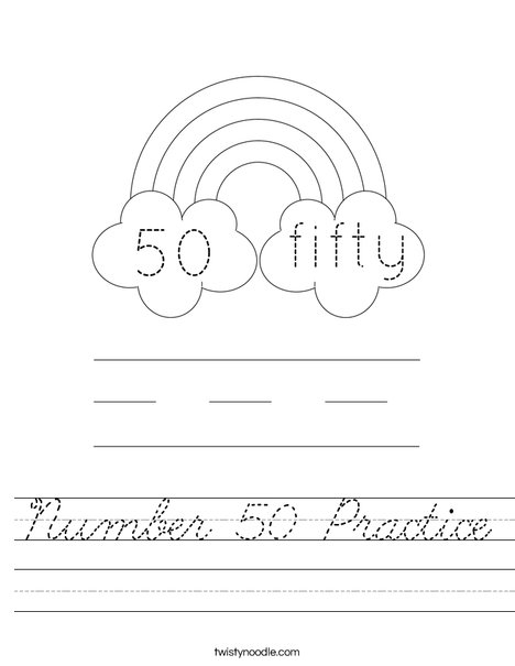 Number 50 Practice Worksheet