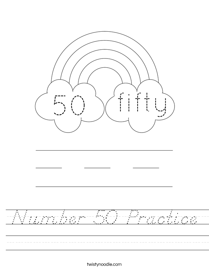 Number 50 Practice Worksheet