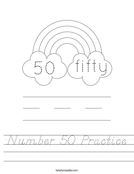 Number 50 Practice Worksheet