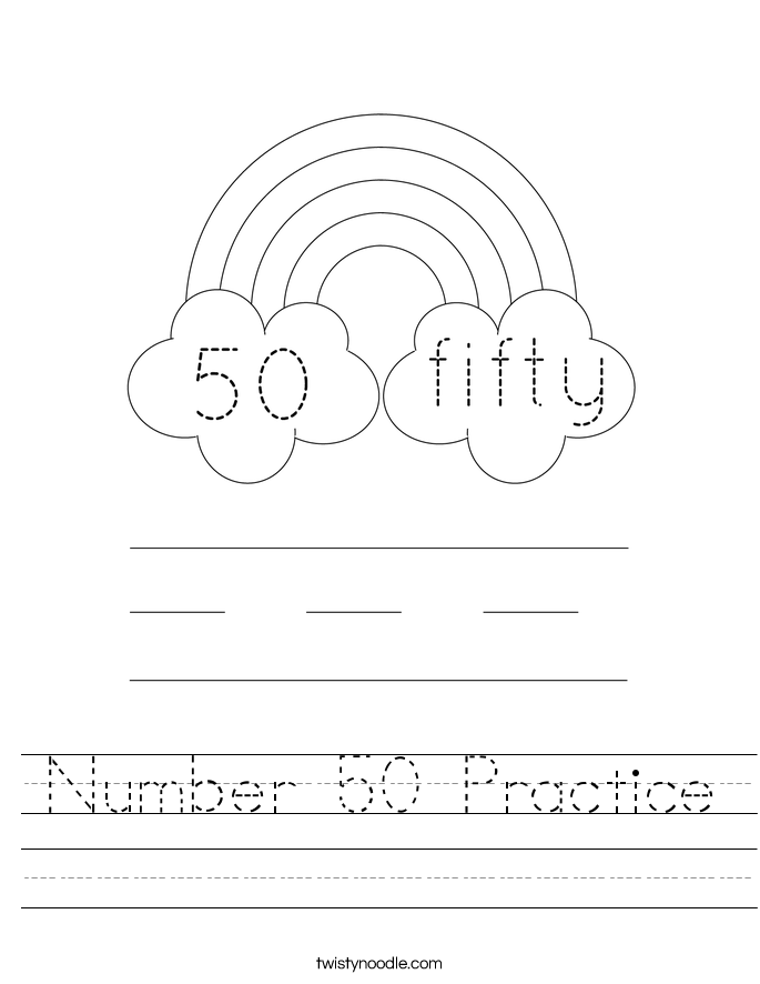 Number 50 Practice Worksheet