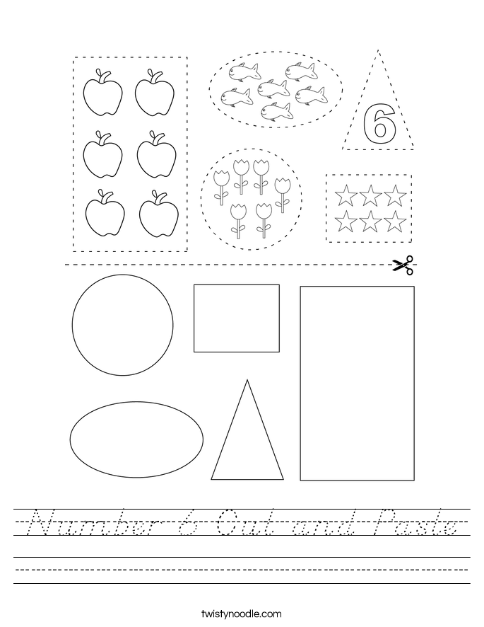 Number 6 Cut and Paste Worksheet