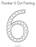 Number 6 Dot Painting Coloring Page