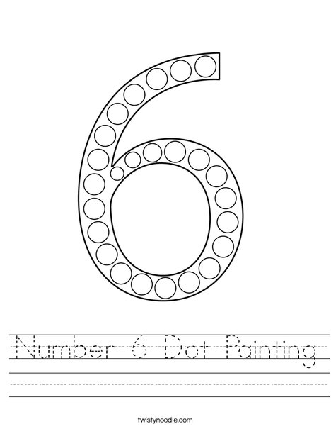 Number 6 Dot Painting Worksheet