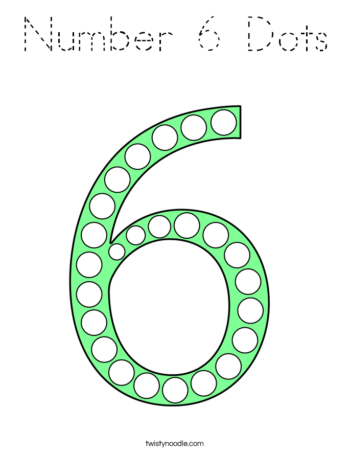 Number 6 Dots Coloring Page