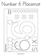 Number 6 Placemat Coloring Page