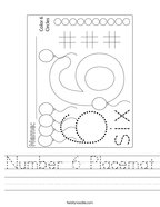 Number 6 Placemat Handwriting Sheet